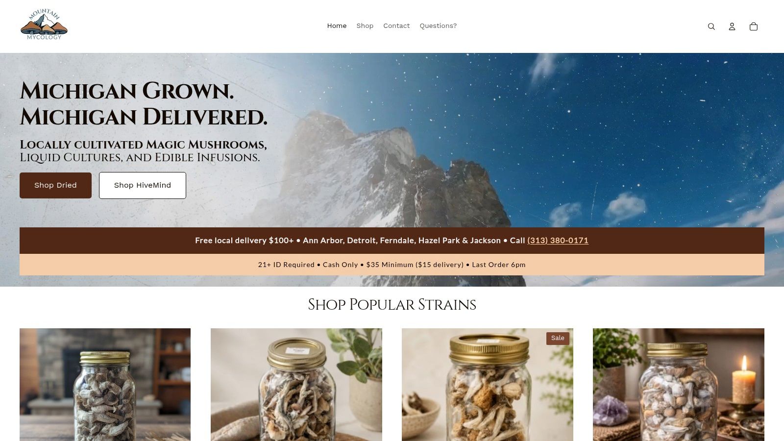 Mountain Mycology (SE Michigan local delivery)