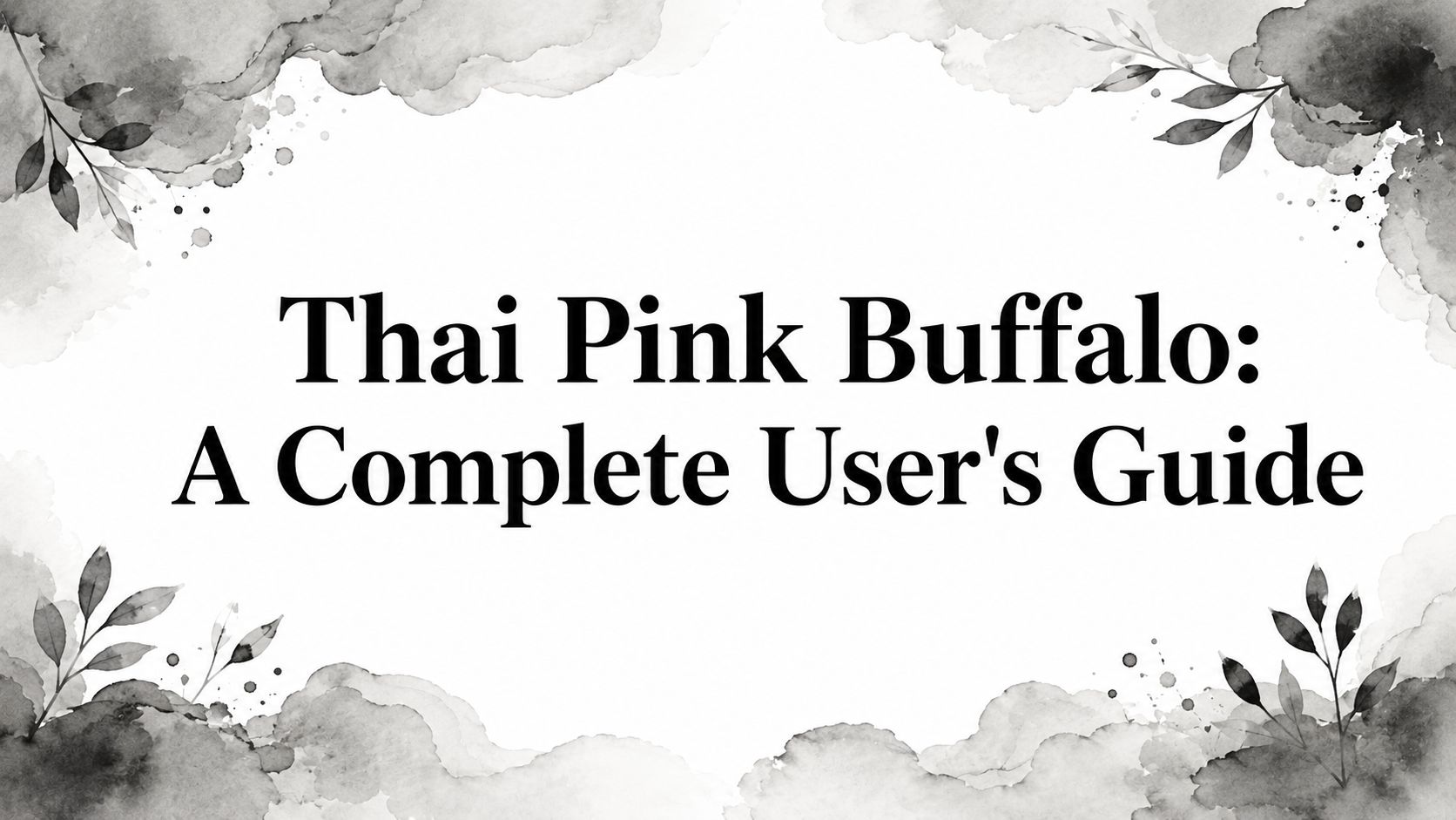 Thai Pink Buffalo: A Complete User’s Guide
