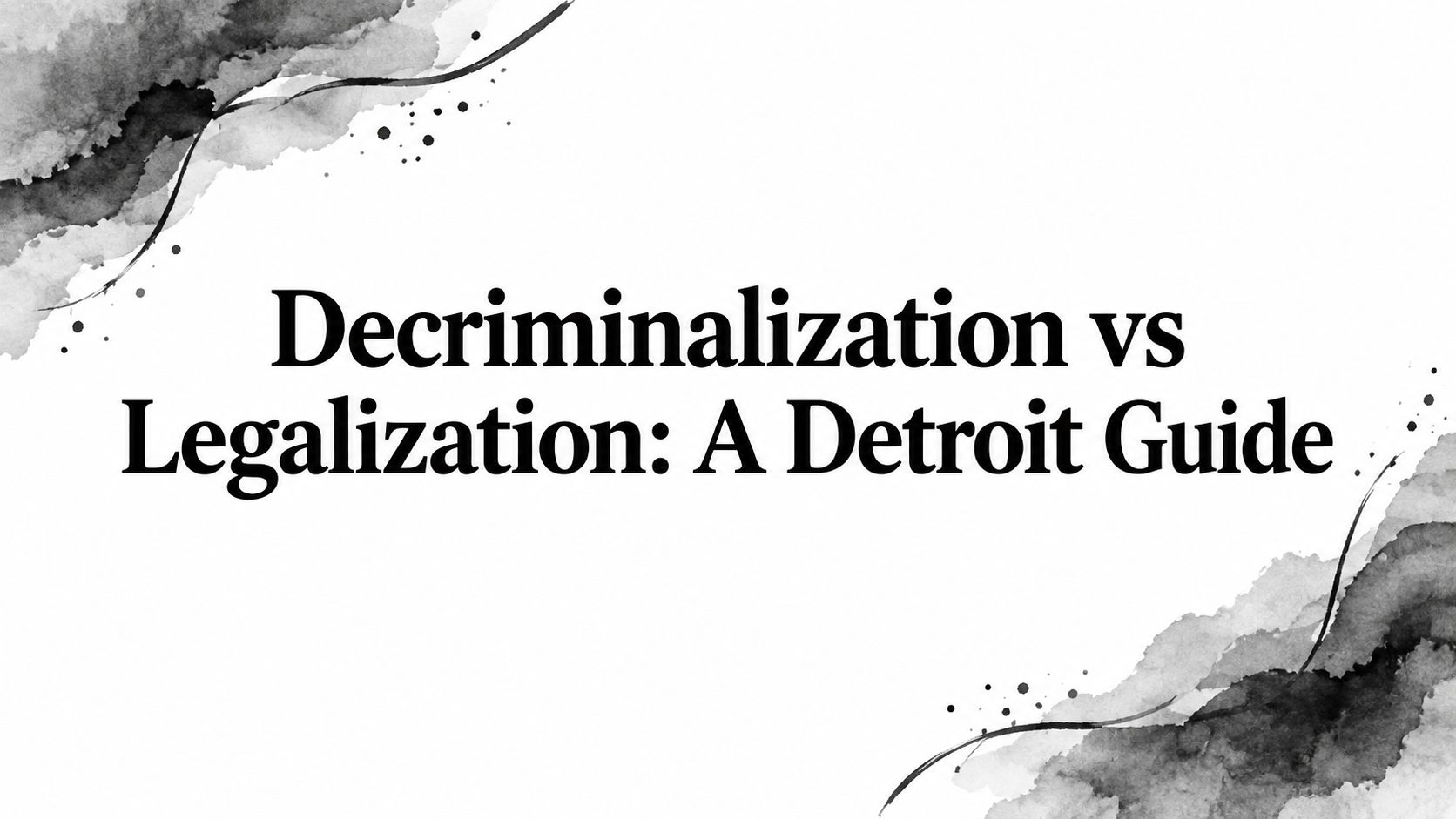 Decriminalization vs Legalization: A Detroit Guide